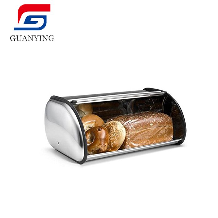 Classics Home Stainless Steel Cake Bread Box Kitchen Food Storage Container Black Bread Bin