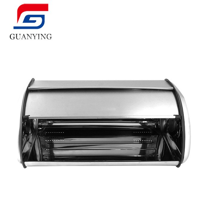 Classics Home Stainless Steel Cake Bread Box Kitchen Food Storage Container Black Bread Bin