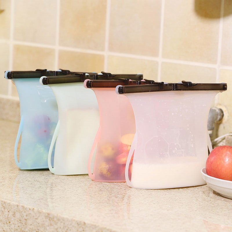 New Trending Product Kitchen Silicone Bag Kids Snack Freezer Bag Food Grade Reusable Food Storage Silicone Bag