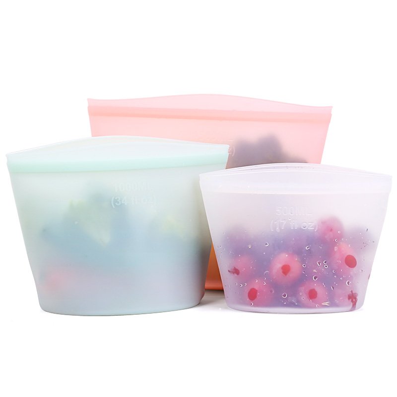 New Trending Product Kitchen Silicone Bag Kids Snack Freezer Bag Food Grade Reusable Food Storage Silicone Bag