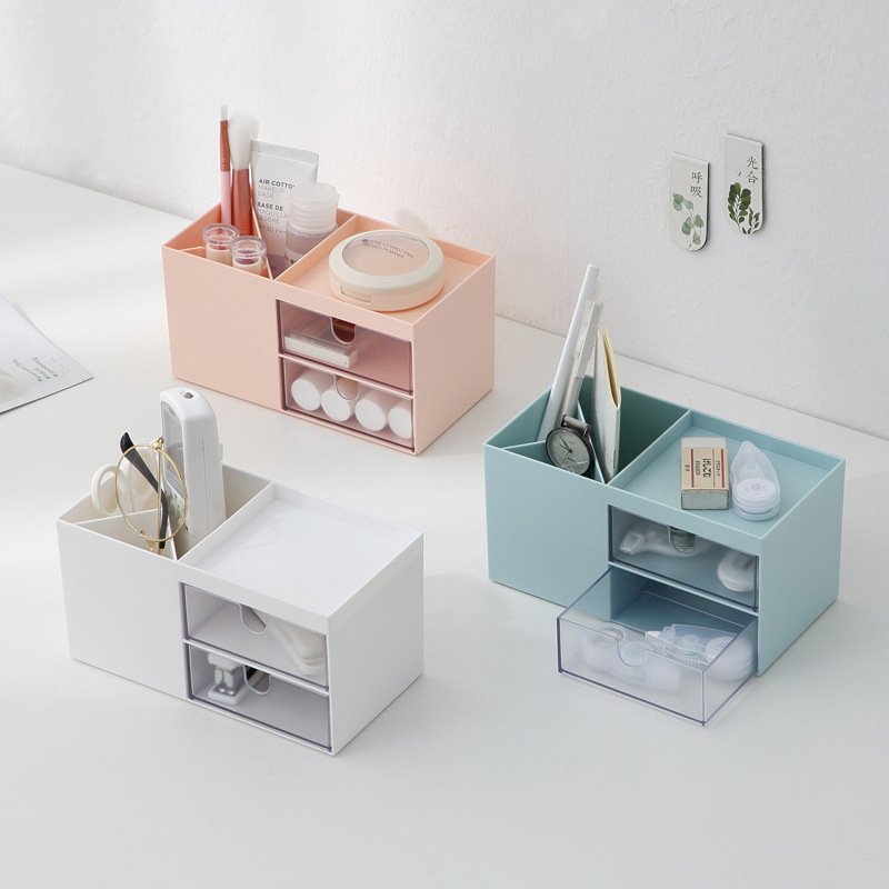 Multi-purpose Desktop Drawer Storage Box Cosmetic Lipstick Compartment Finishing Box Dust Proof Make Up Storage Holders