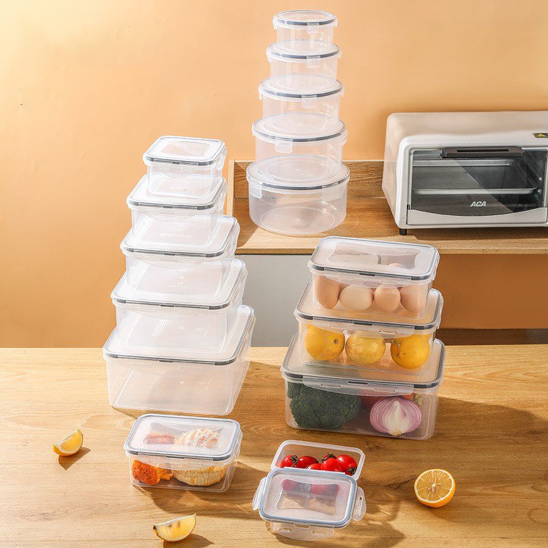 New Different Sizes Portable Food Storage Containers Fridge Fruit Vegetable Storage Box Reusable Leakproof Food Storage Box
