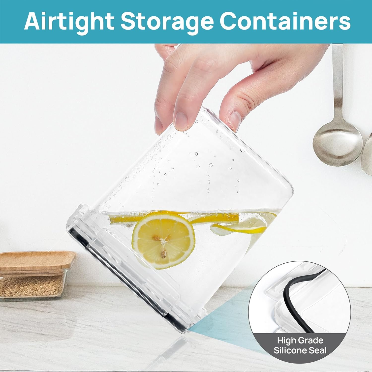 7PCS Sets Plastic Dry Food Canisters for Kitchen Pantry Organizer Airtight Food Storage Containers Set with Lids