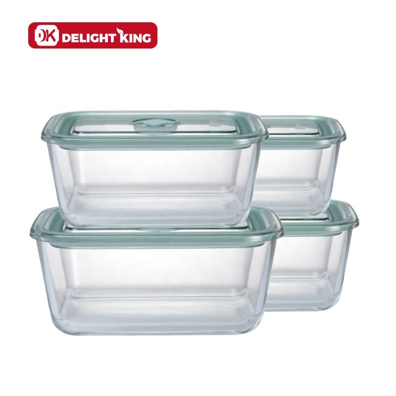 High Quality Oven Microwave Safe Glass Vacuum Container With Pump Cover Airtight Sealed Food Package Glass Storage Box