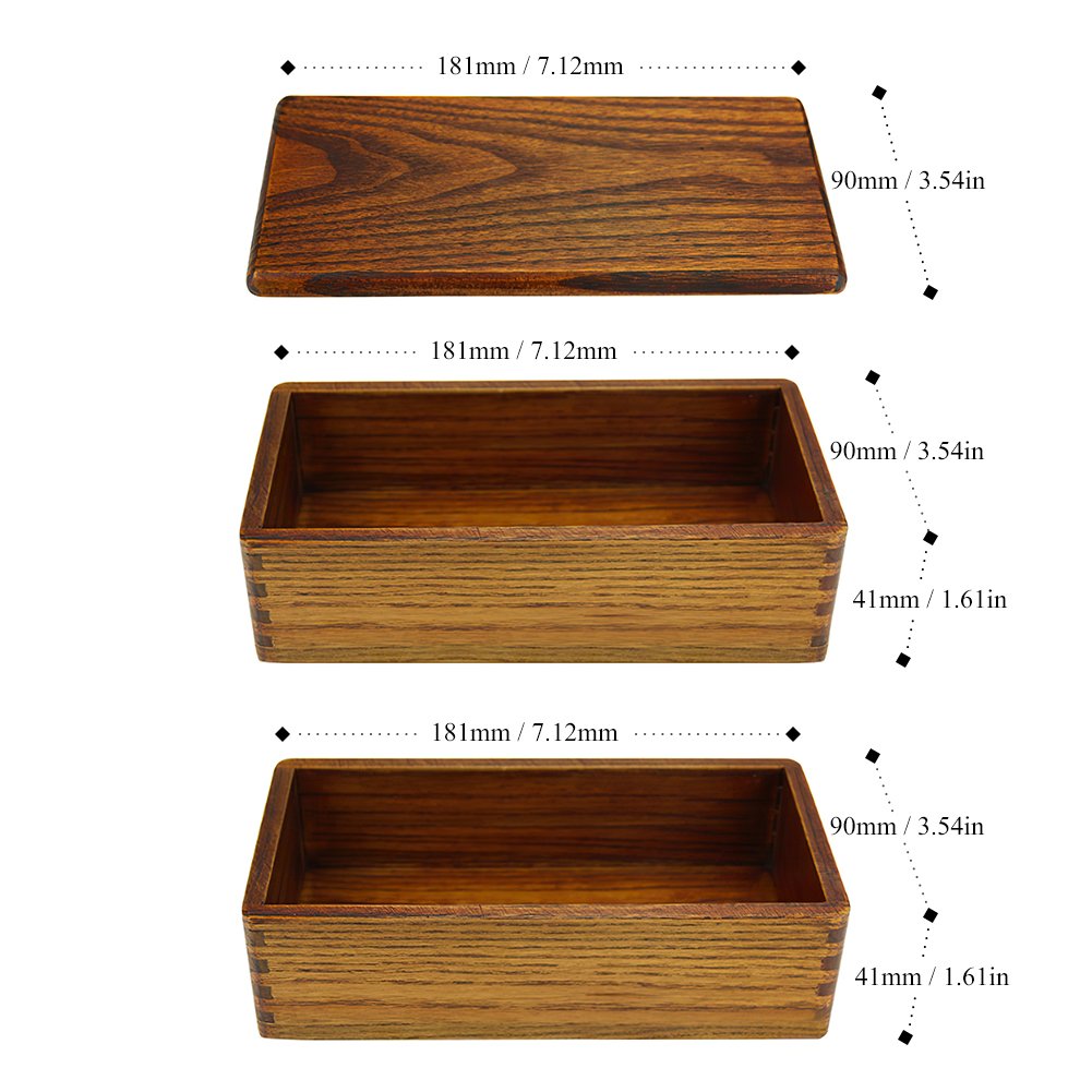 Japanese Style Traditional Lunch Food Containers Storage boxes Wooden Bento lunchbox