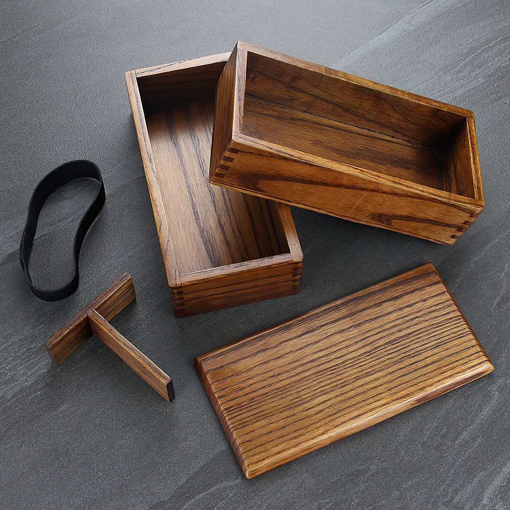 Japanese Style Traditional Lunch Food Containers Storage boxes Wooden Bento lunchbox
