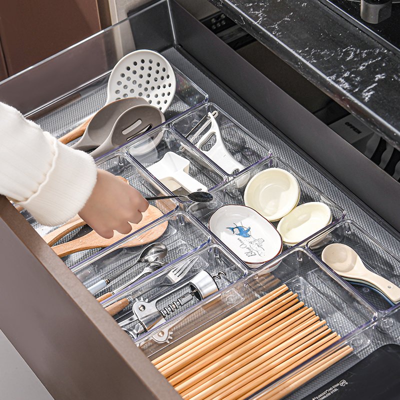 Japanese drawer style storage box with built-in household plastic transparent kitchen stationery box