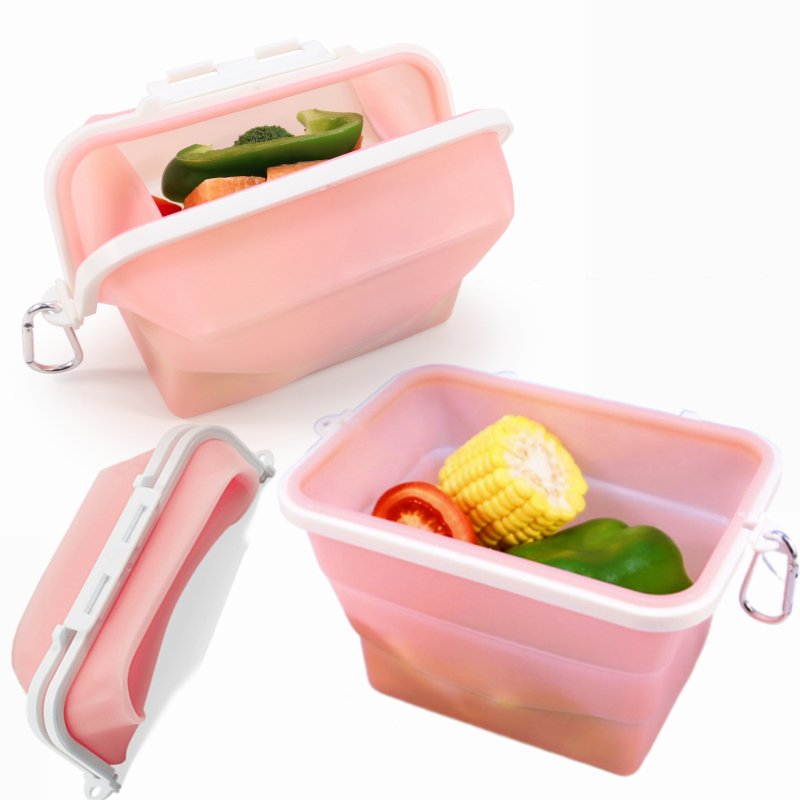 Folding Silicone Containers Box Reusable Silicon Food Storage Fresh-keeping Silicon Freezer Storage Food Bag Pouch for Food Pack