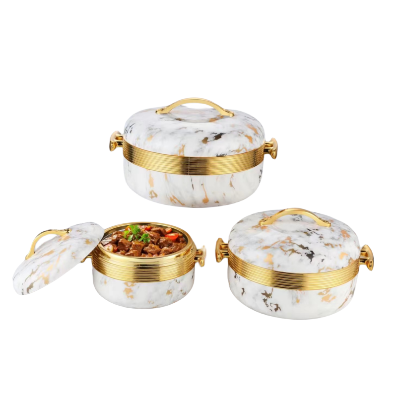 3PCS Abs 1L/2L/3.5L Deluxe Stainless Steel Big size Insulated Casserole Thermal Hot Pot thermos insulated buffet food casserole