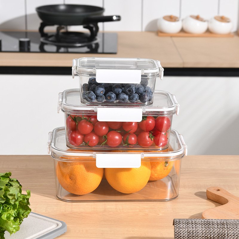 refrigerator Storage Boxes Kitchen Storage Containers For Food Vegetable Fruit Timekeeping Frozen Storage Box Freezer Sealed Box