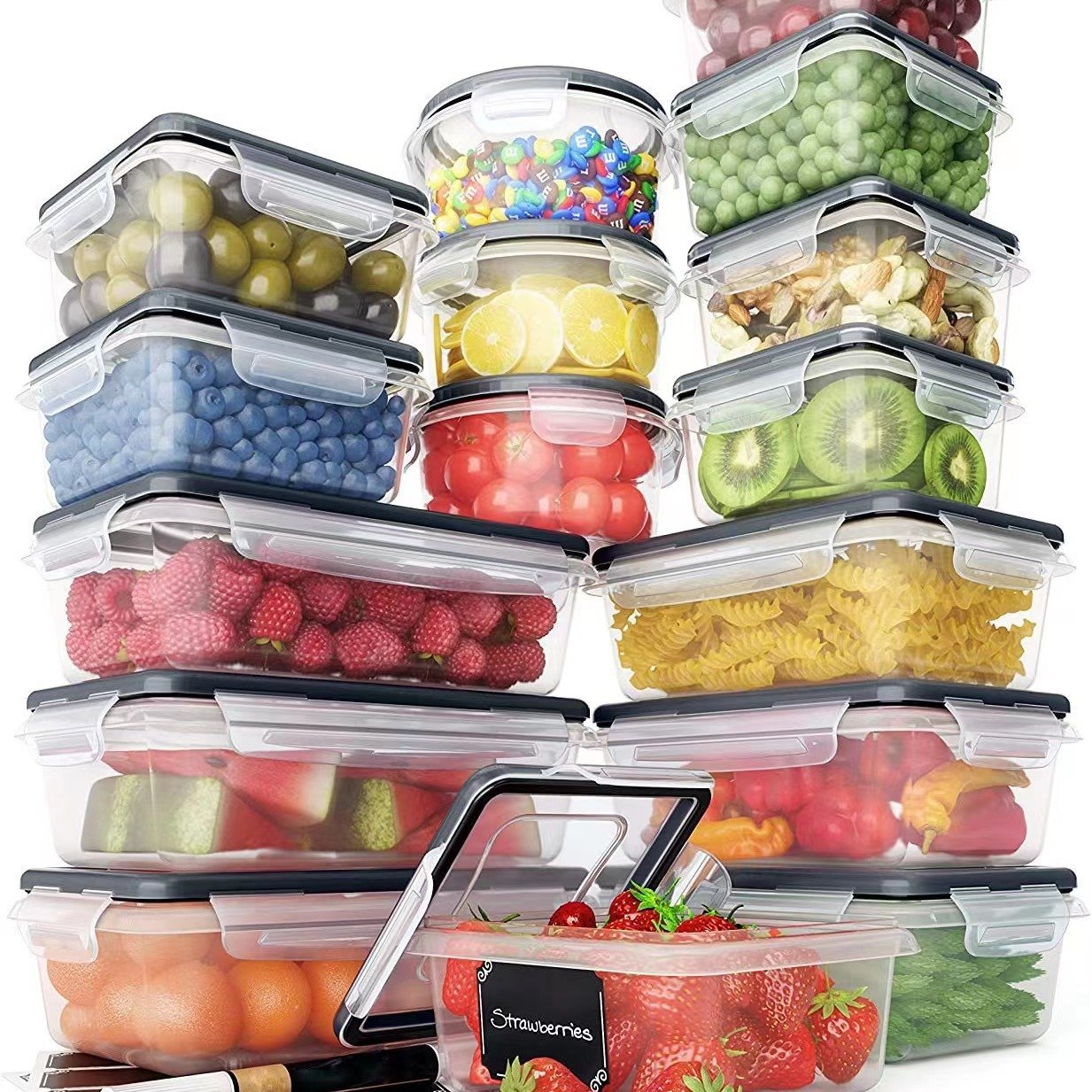 refrigerator Storage Boxes Kitchen Storage Containers For Food Vegetable Fruit Timekeeping Frozen Storage Box Freezer Sealed Box