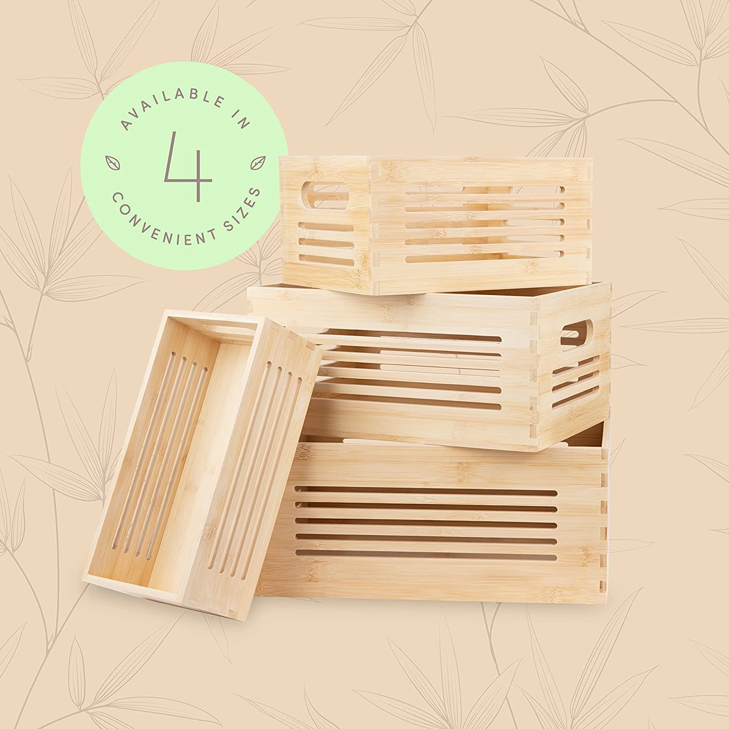 2024 Rustic style closet Cabinets and shelves baskets hold natural bamboo storage boxes