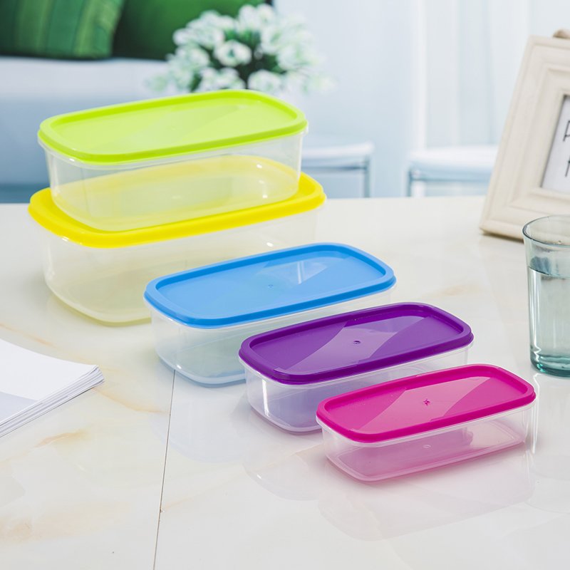 Rainbow plastic box kitchen supplier 7/5/4 food container set Fruit storage