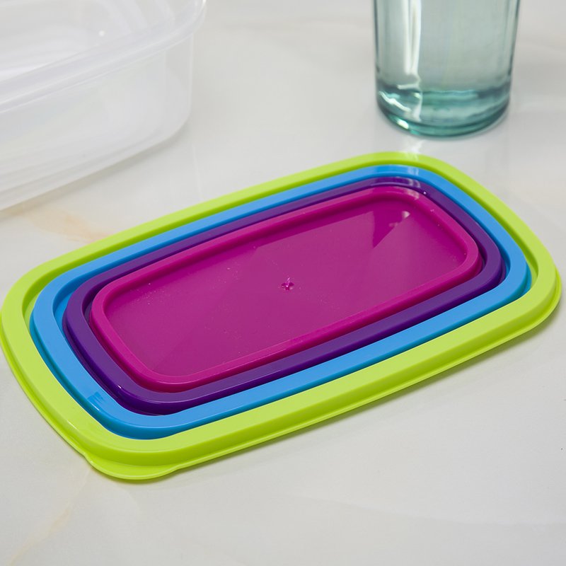 Rainbow plastic box kitchen supplier 7/5/4 food container set Fruit storage