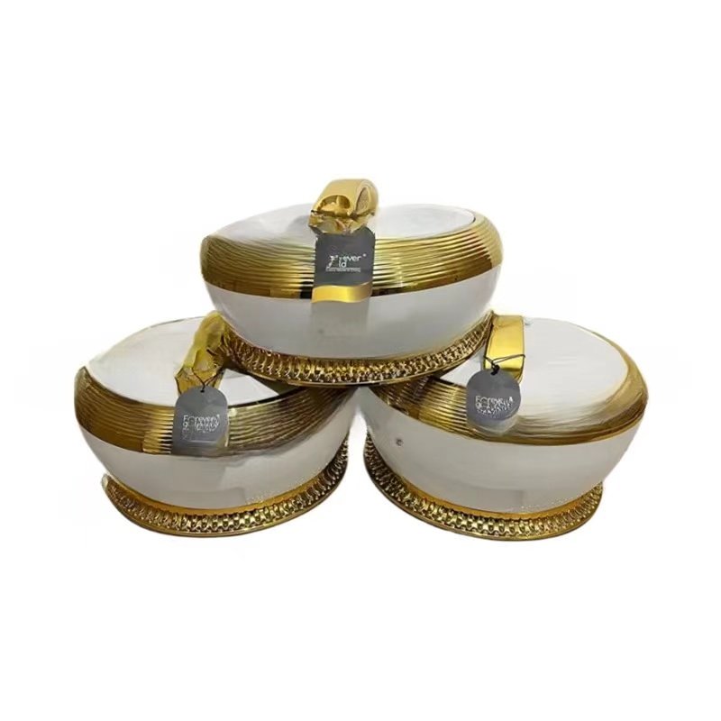 High quality Buffet Stainless Steel luxury gift set Dinnerware 4L+5L+6L 3 sets/carton insulated casserole food warmer