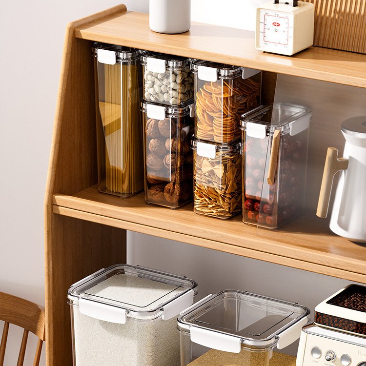 Wholesale Kitchen & Pantry Organizer Air Tight Clear Plastic Food Storage Container Box for Cereal Rice Grain Snacks