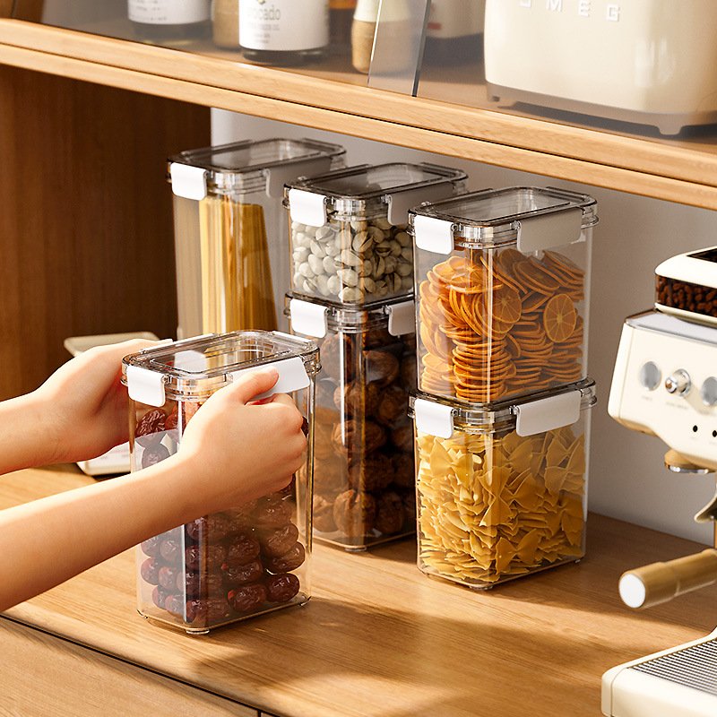 Wholesale Kitchen & Pantry Organizer Air Tight Clear Plastic Food Storage Container Box for Cereal Rice Grain Snacks