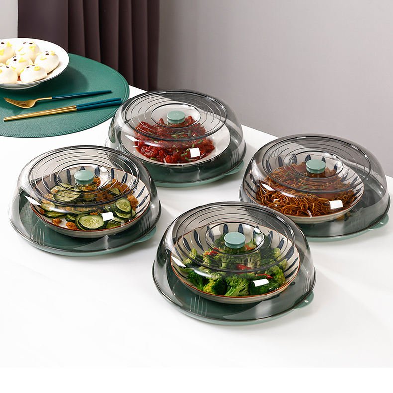 reusable multilayer stackable plastic dome Insulation warmer food cover reusable Dust Proof Plate Round Dish storage Covers set