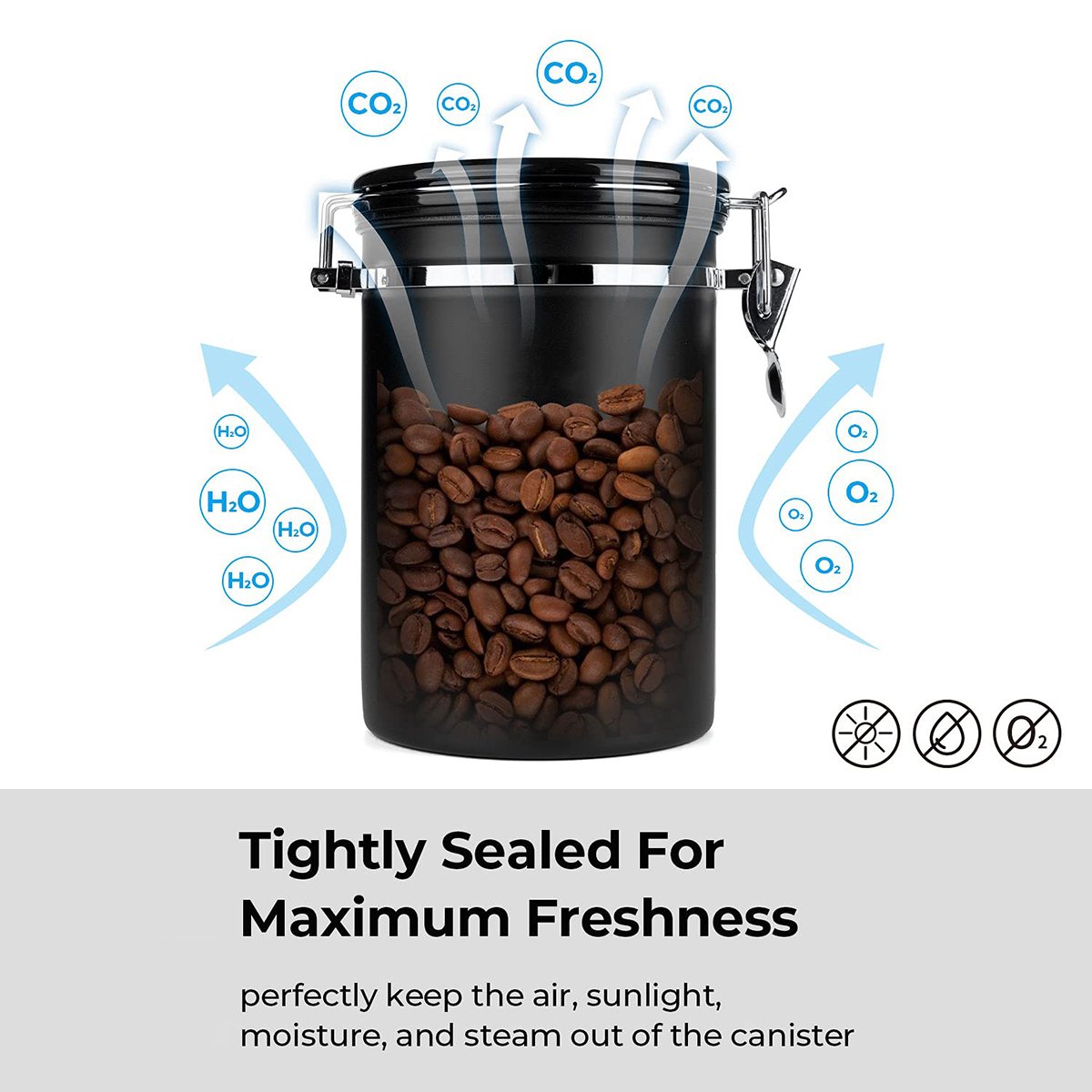Custom Metal Kitchen Food Storage Jar Canisters Airtight Stainless Steel Coffee Bean Storage Container with Date Tracker