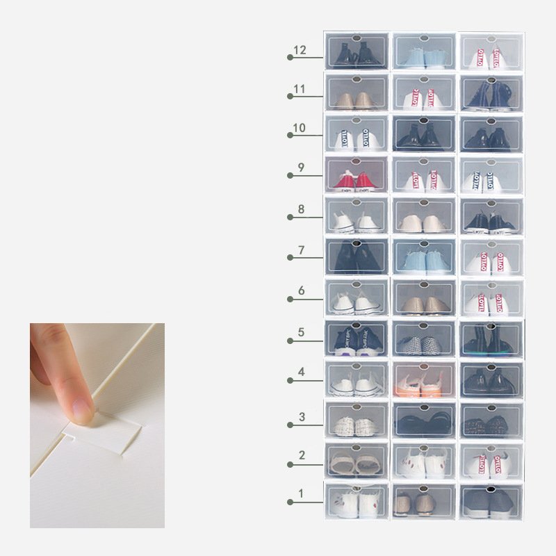 Mingtuo factory Home Drop Front Storage Box With Light Shoe Box Storage Stackable Shoe Storage Box