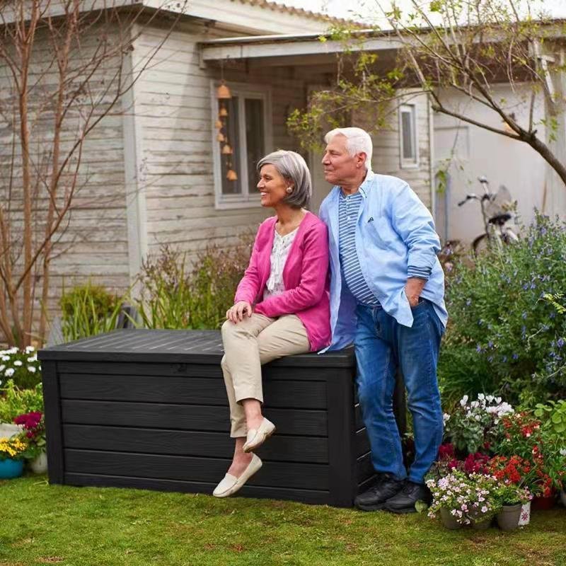290L 190L bench outdoor metal storage box