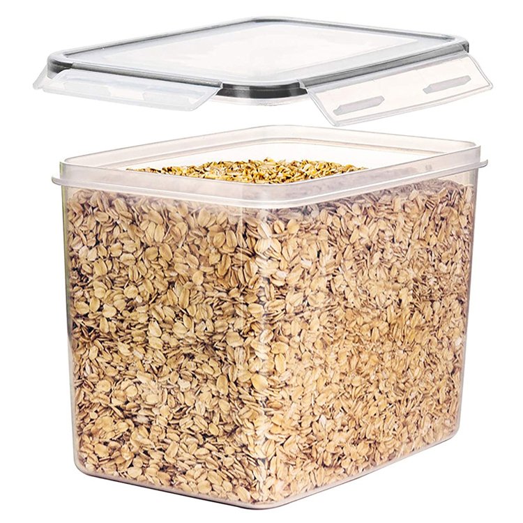 Kitchen & Pantry Organizer 6 Pack Dry Food Plastic Storage Container With Lid Airtight High Clear Box For Cereal Rice Flour