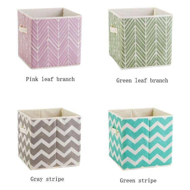 Custom Non-Woven Cardboard Folding Cube Storage Box Functional Foldable Clothing Organizer with Square Shape Fabric Material