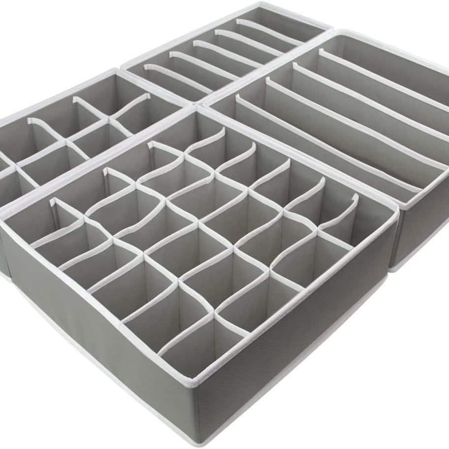 DS4102 Non-woven Fabrics Folding Closet Drawer Clothes Storage Organizer Underwear Bra Socks Storage Box Container