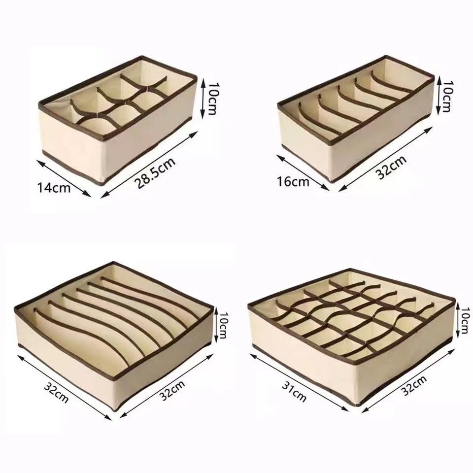 DS4102 Non-woven Fabrics Folding Closet Drawer Clothes Storage Organizer Underwear Bra Socks Storage Box Container