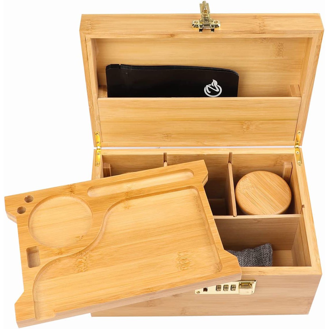 Storage Box Wood Stash Box Large Bamboo with Decoration Custom Bamboo Jewelry Box Customized Logo Handcrafted Jewelry 300pcs