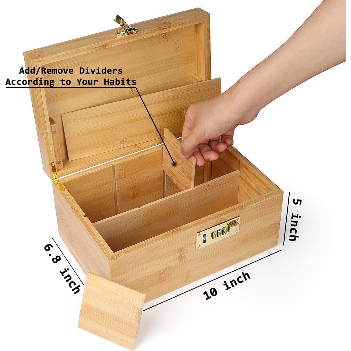Storage Box Wood Stash Box Large Bamboo with Decoration Custom Bamboo Jewelry Box Customized Logo Handcrafted Jewelry 300pcs