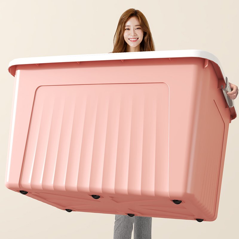 Multi-size Large Household Organizer Clothes Container Solid Color Plastic Storage Boxes With Wheels