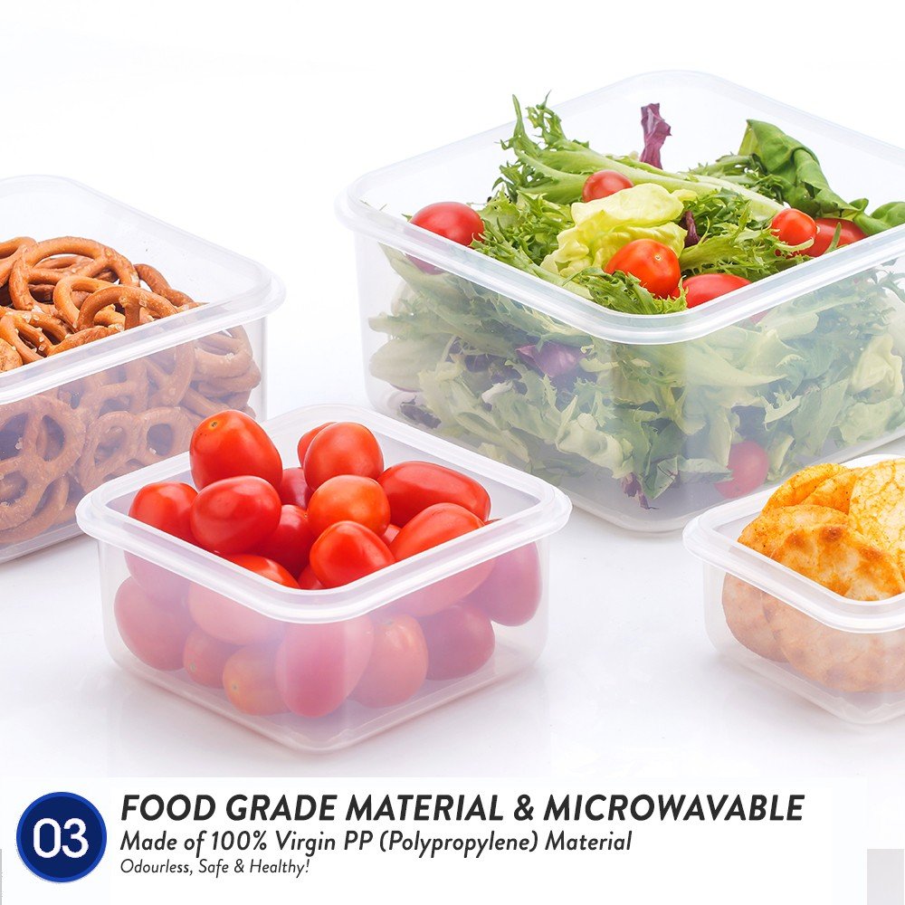 Elianware High Quality Leakproof Microwaveable Ezylock Square Plastic Airtight Silicone BPA FREE Food Container