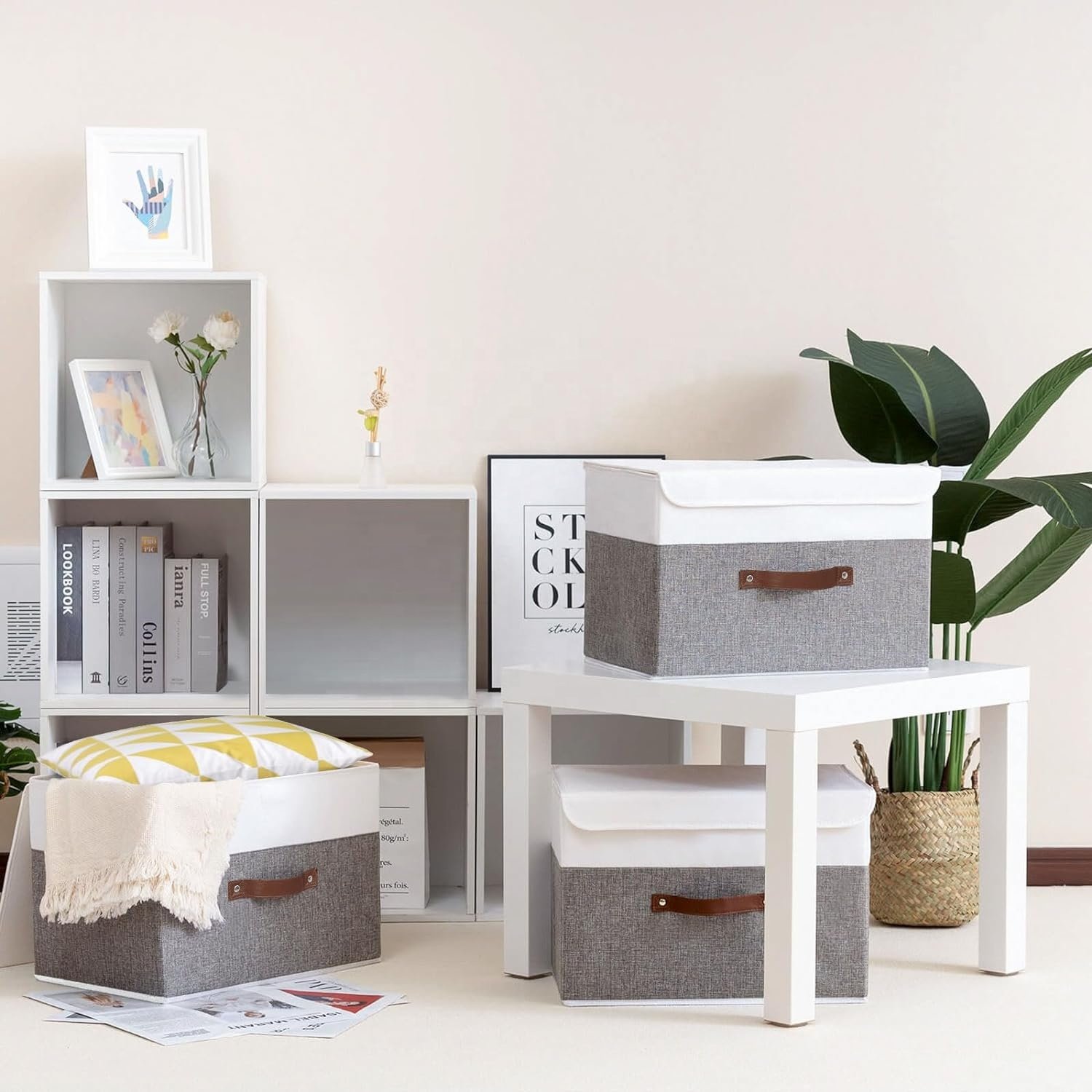 Modern Design Large Collapsible Fabric Storage Box Foldable and Eco-Friendly for Daily Home Office Organization File Storage