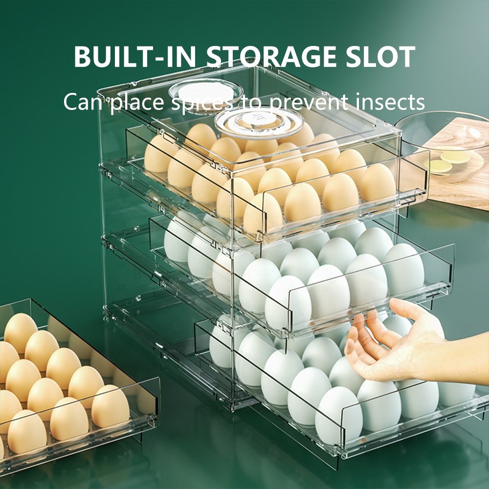Tractable Refrigerator Organizer Basket Stackable Fridge Storage Containers Egg Storage Box Refrigerator Organizer Wits Lids