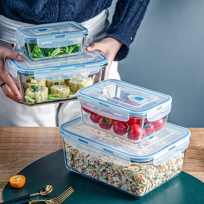 Luminarc 0.45L to 2.8L sealed round microwave glass food storage containers in refrigerator for food preservation