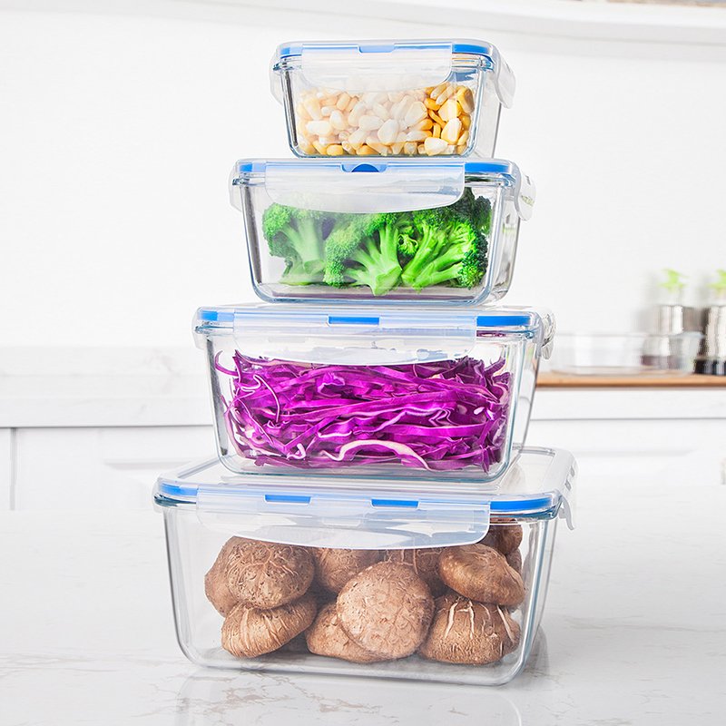 Luminarc 0.45L to 2.8L sealed round microwave glass food storage containers in refrigerator for food preservation