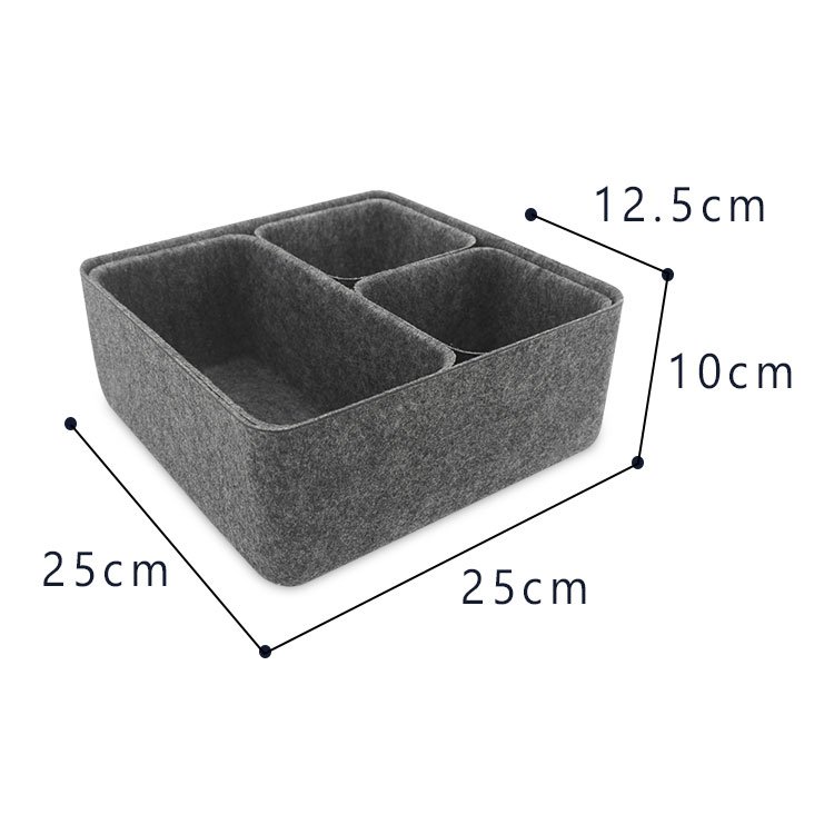 Desk Felt Drawer Organizer Tray Divider Set Makeup Organization and Storage Bin Container for Office Utensils Bathroom