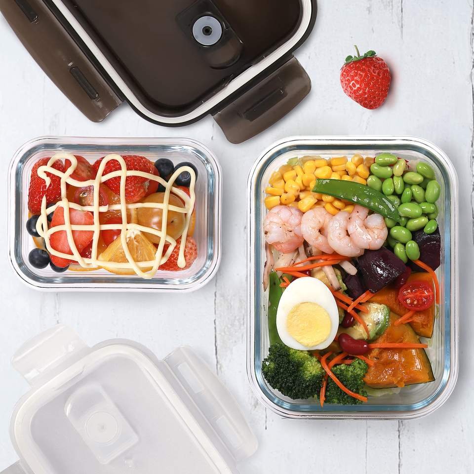 Wholesale Glass Food Storage Containers with Lid Sealed Meal Prep Containers Glass Lunch Boxes for Home Kitchen