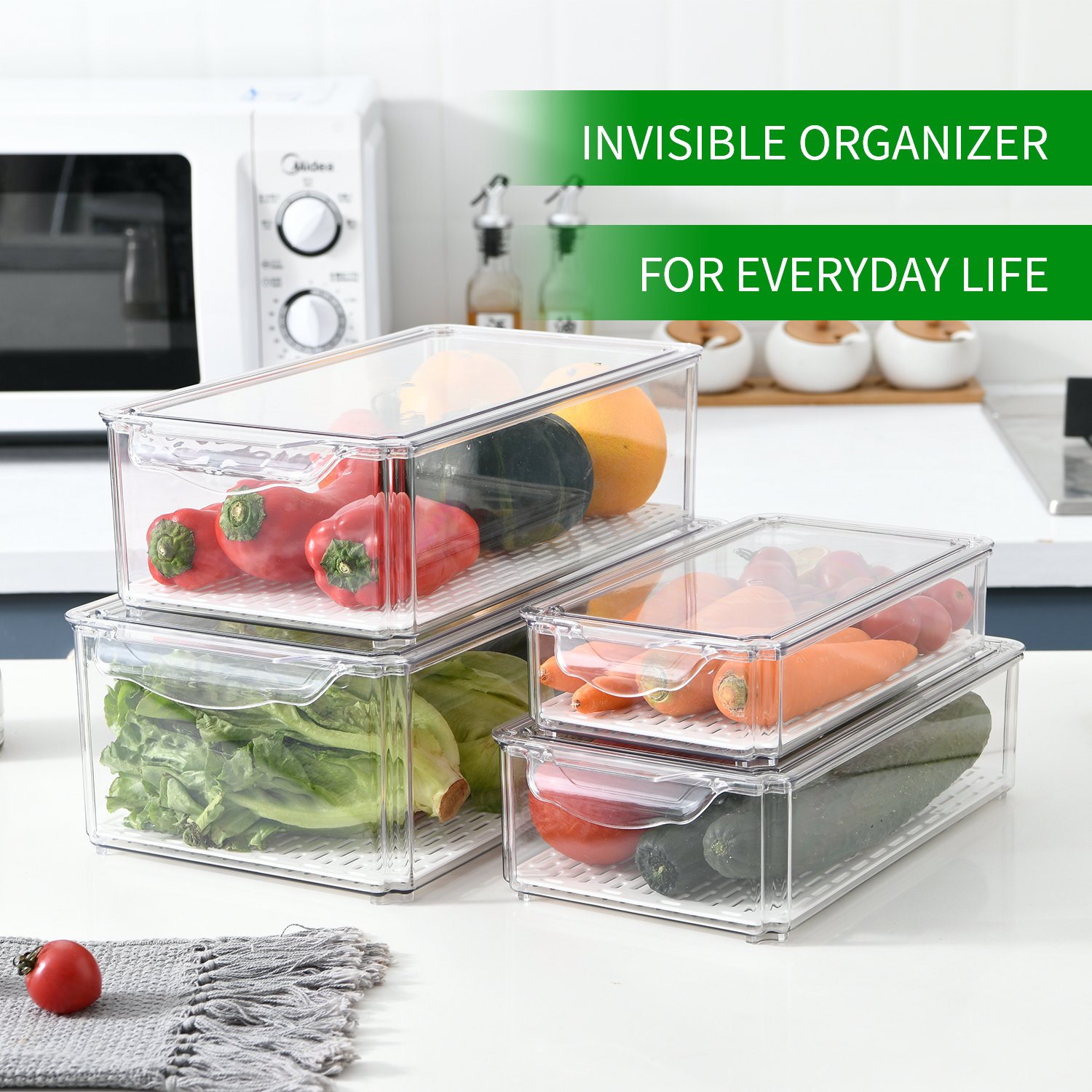 High Quality Fridge Food Plastic Storage Box Multifunctional Stackable Food Storage Organizer Bins
