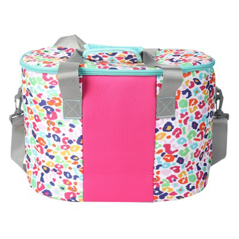 Waterproof box cooler shoulder bags handbag print rainbow tie dye cow neoprene ice wine insulated lunch cooler food storage bag
