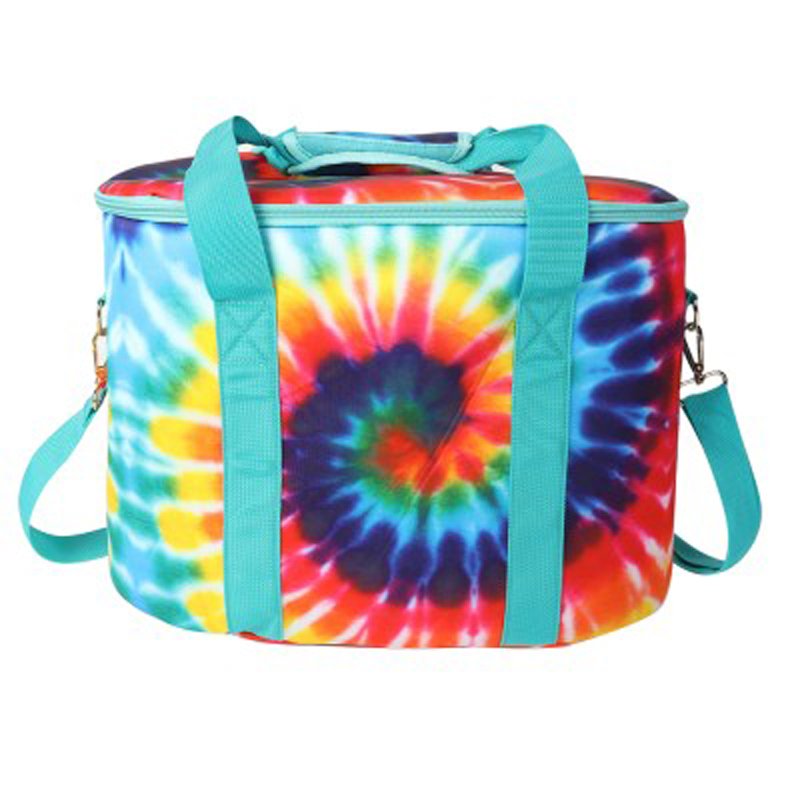 Waterproof box cooler shoulder bags handbag print rainbow tie dye cow neoprene ice wine insulated lunch cooler food storage bag