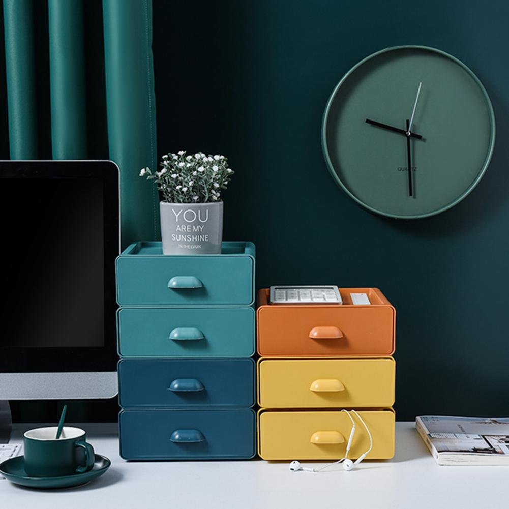 Office Drawer Storage Box Furniture Stackable Desktop Sundries Jewelry Cosmetic Organizer