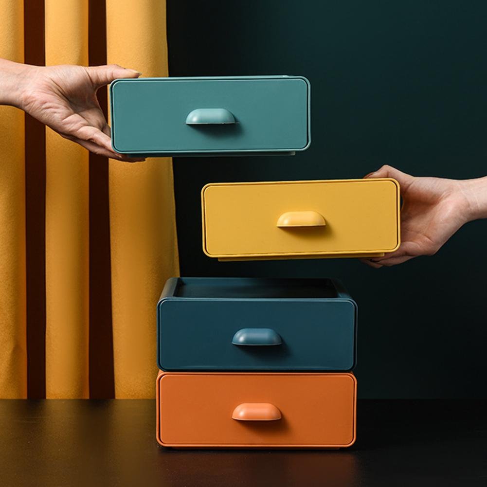 Office Drawer Storage Box Furniture Stackable Desktop Sundries Jewelry Cosmetic Organizer