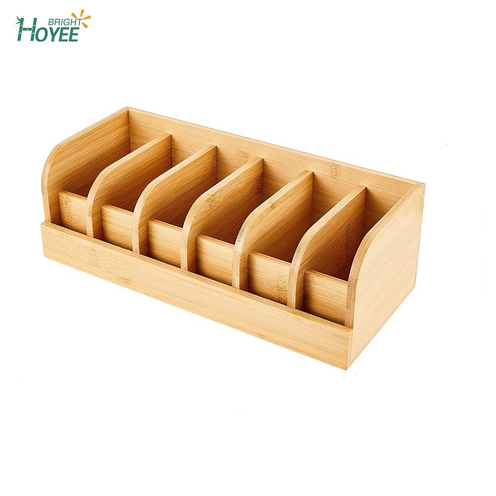 Bamboo Tie Belt Organizer Box 6 Compartments Belt Storage Belt Rack Organizer