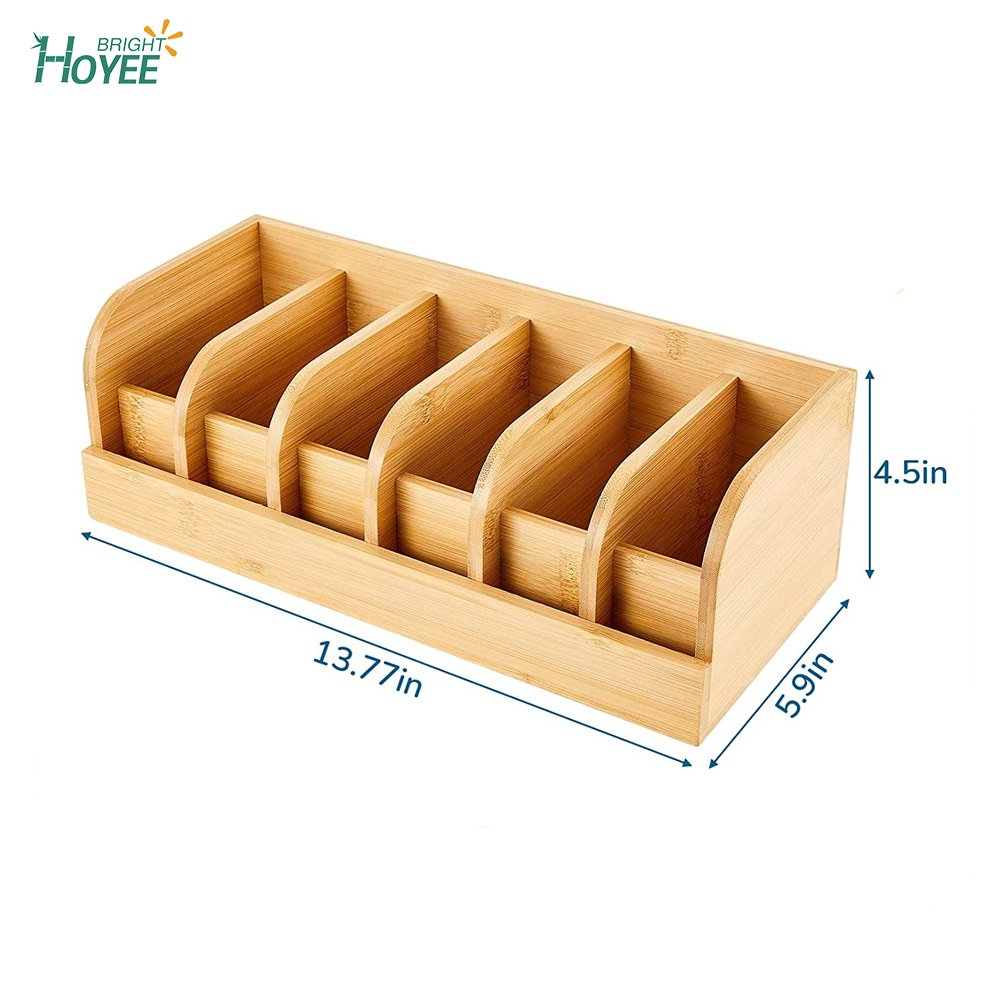 Bamboo Tie Belt Organizer Box 6 Compartments Belt Storage Belt Rack Organizer