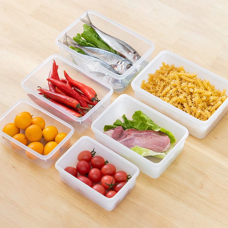 Customization White Transparent Bins Organizer Food Refrigerator Fresh 0.7L Box Plastic PP Food Storage Container