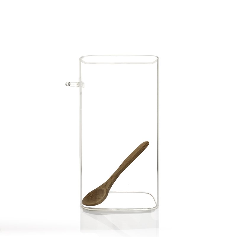 500ml 1L Square Glass Jars with Bamboo Lids and Spoons for Loose Tea Coffee and Sugar Glass Container for Yogurt Jars with Lids