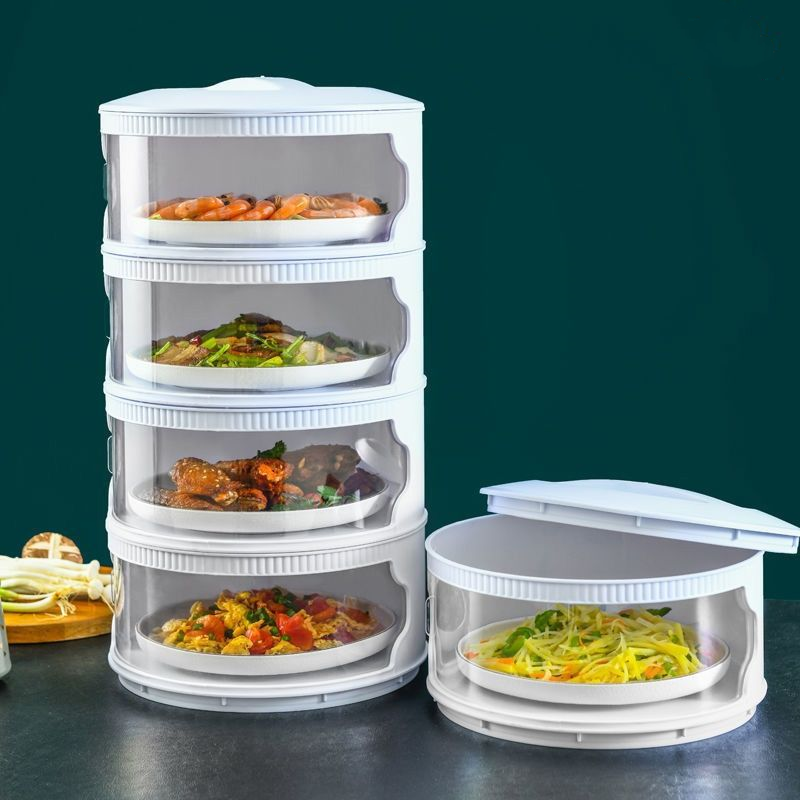 Multi-layer storage rack dish rack food storage box fresh-keeping cabinet insulation table cover home