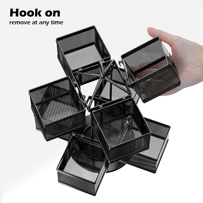 Customized Black Metal Tea Bag Organizer Carousel Storage Box Countertop Springing Tea Bag Coffee Gadgets Organizer